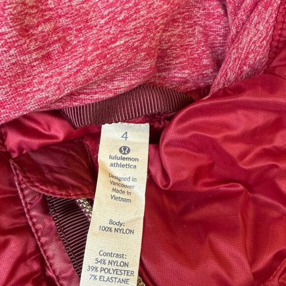 Lululemon 4 Down for a Run Vest Berry Rumble Quilted great pre owned condition - Picture 11 of 16